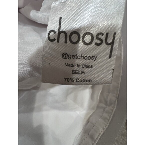 NWT Choosy White Square Neck Puff Sleeve Button Cuff Blouse Top Size Small - Picture 8 of 9